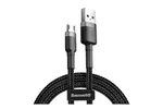 Kabel USB A-> Micro USB,  2 metry,  czarny/szare wstawki BASEUS CAMKLF-CG1