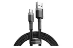 Kabel USB A -> USB C Cafule Cable  nylonowy Quick Charge 3.0 2A 200 cm BASEUS CATKLF-CG1