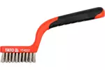 Szczotka druciana 3-rzędy plastikowa rączka YATO YT-6337